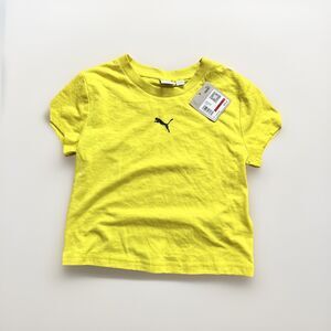 Puma Dare To Baby Logo Crew Neck Short Sleeve T-Shirt Womens XS Bright Yellow